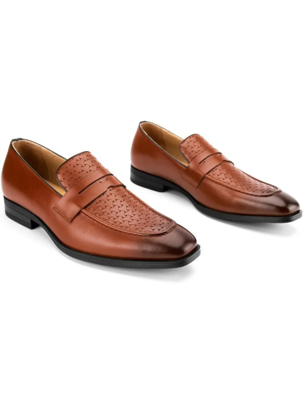 Men's Brown Tuxedo Classic Slip On Loafer Formal Imported Dress Shoes